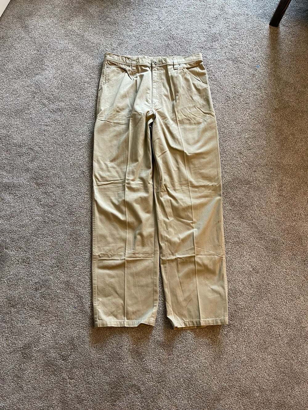 VTG Wrangler Khaki Cargo Pants, Size 36x34, 100% Cotton